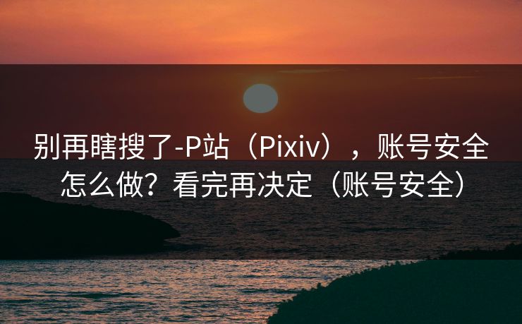 别再瞎搜了-P站(Pixiv),账号安全怎么做?看完再决定(账号安全) 别再瞎搜了-P站(Pixiv),账号安全怎么做?看完再决定(账号安全)
